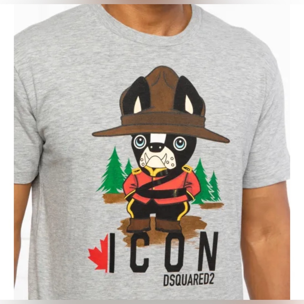 DSQUARED2 Light Gray Graphic Tee Made in Italy NWT $355